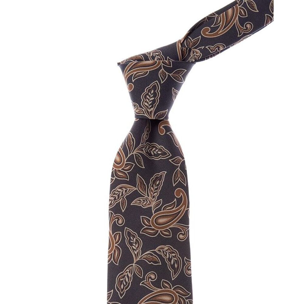 Isaia Silk Tie, Grey